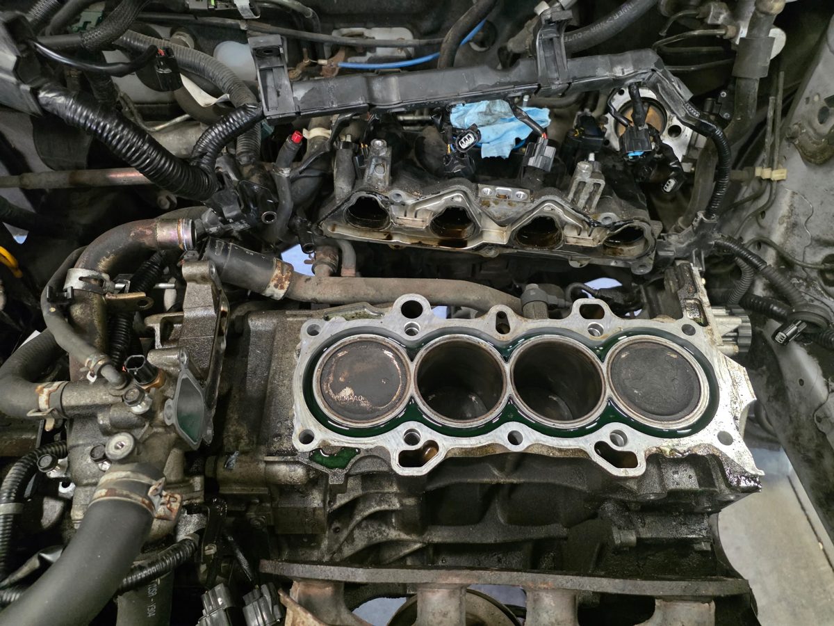 Engine block being serviced at RPM 1 Stop Auto Shop
